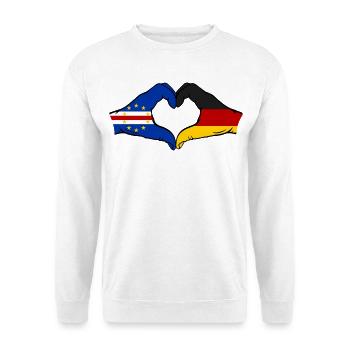 Mains du drapeau allemand du Cap-Vert en forme de cœur utilisées - Sweat-shirt Unisexe - blanc - Devant