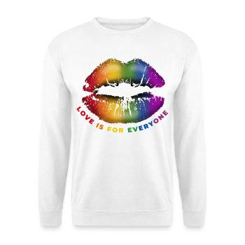 Lippe Kussmund L’amour est pour tous LGBTQ Regenbog - Sweat-shirt Unisexe - blanc - Devant