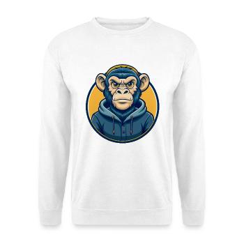 Symbole de Logos de dessins animés de mascotte Monkey Kawaii - Sweat-shirt Unisexe - blanc - Devant
