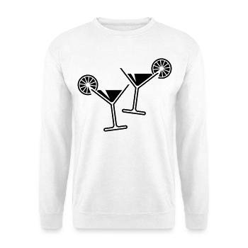 2 verres cocktail / cocktail / martini + (noir) - Sweat-shirt Unisexe - blanc - Devant