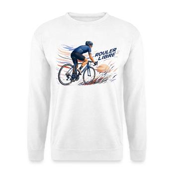 Rouler Libre: Cycliste en Flux - Sweat-shirt Unisexe - blanc - Devant
