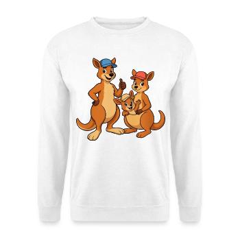 Kangaroo Family Cap Trio - Unisex Sweatshirt - white - Front