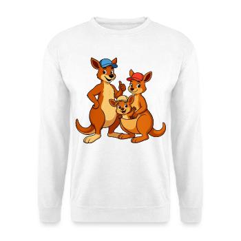 Kangaroo Family Cartoon - Unisex Sweatshirt - white - Front