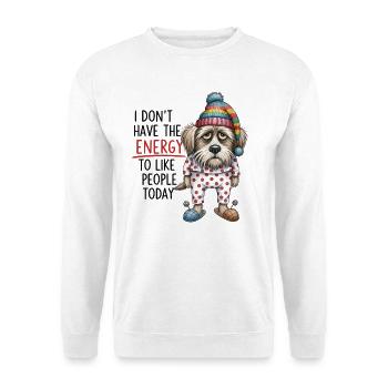 Design drôle de chien endormi - Sweat-shirt Unisexe - blanc - Devant