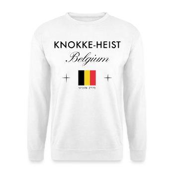 Knokke Heist Belgium Coordinates Travel Souvenir - Unisex Sweatshirt - white - Front