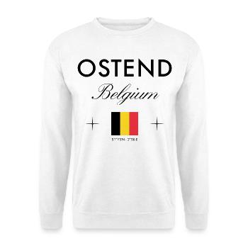 Ostende Belgien Koordinaten Reise Souvenir - Unisex Pullover - Weiß - Vorne