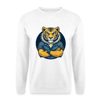Logo clipart de personnage de dessin animé Mascotte Tiger Kawaii - Sweat-shirt Unisexe - blanc - Devant