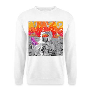 Astronaute Graffiti Lunar - Sweat-shirt Unisexe - blanc - Devant