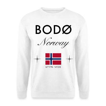 Bodø Norwegen Koordinaten Reise Souvenir - Unisex Pullover - Weiß - Vorne