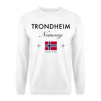 Coordonnées de Trondheim Souvenir de voyage - Sweat-shirt Unisexe - blanc - Devant