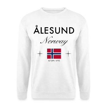 Ålesund Norwegen Koordinaten Reise Souvenir - Unisex Pullover - Weiß - Vorne