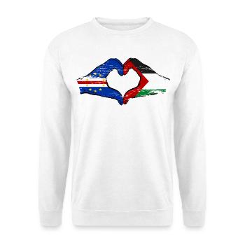 Kap Verde Palaestina Flagge Hände Herzform used - Unisex Pullover - Weiß - Vorne