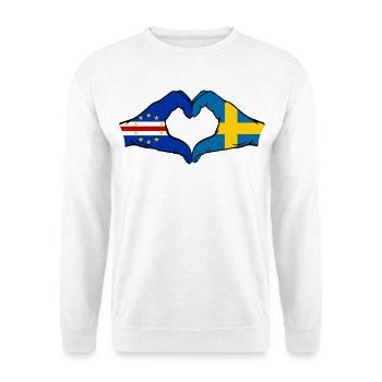 Cape Verde Sweden Flag Hands Heart Shape - Unisex Sweatshirt - white - Front