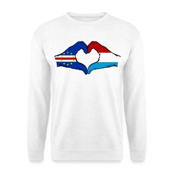 Cape Verde Luxembourg Flag Hands Heart Shape - Unisex Sweatshirt - white - Front