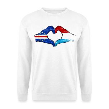 Mains du drapeau luxembourgeois du Cap-Vert utilisées - Sweat-shirt Unisexe - blanc - Devant