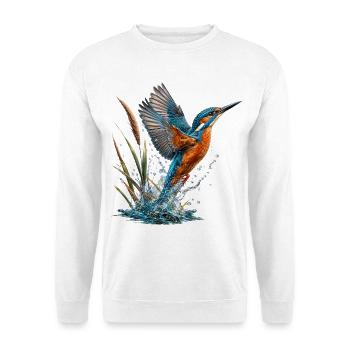 Emerald kingfisher in gushing - Unisex Sweatshirt - white - Front