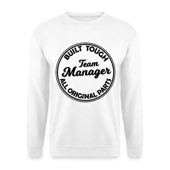 Der beste Team Manager - Unisex Pullover - Weiß - Vorne - Alina (178cm) & Michal (187cm)
