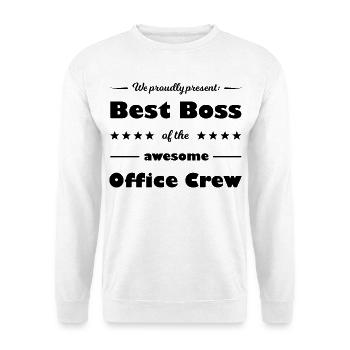 Manager Fanshirt - Unisex Pullover - Weiß - Vorne - Alina (178cm) & Michal (187cm)