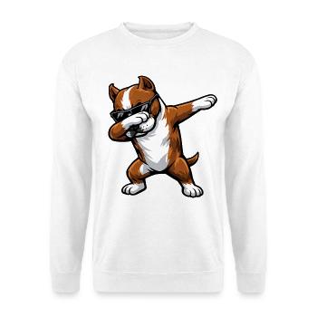 Dabbing American Staffordshire Terrier - Unisex Pullover - Weiß - Vorne