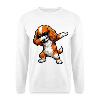 Dabbing Cocker Spaniel - Unisex Pullover - Weiß - Vorne