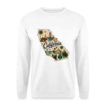 California Vintage State Travel Aufkleber - Unisex Pullover - Weiß - Vorne