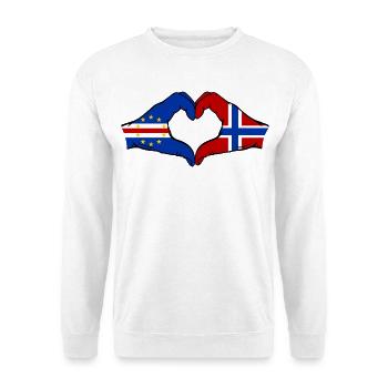 Kap Verde Norwegen Flagge Hände Herzform - Unisex Pullover - Weiß - Vorne