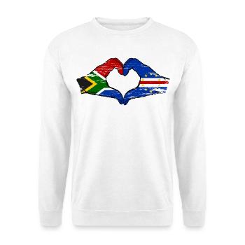 Cape Verde South Africa Flag Hands Heart Shape Used - Unisex Sweatshirt - white - Front