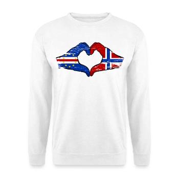 Kap Verde Norwegen Flagge Hände Herzform used - Unisex Pullover - Weiß - Vorne