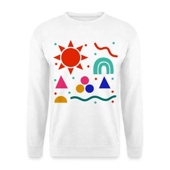 Géométrie vive Motif des couleurs du soleil - Sweat-shirt Unisexe - blanc - Devant