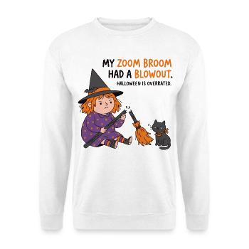 Besen Blowout Hexen-Tee - Unisex Pullover - Weiß - Vorne