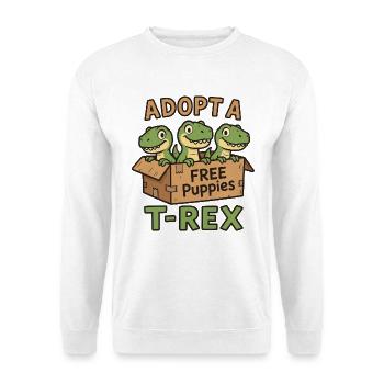 Lustiges T-Rex Welpen Dinosaurier Comic Design - Unisex Pullover - Weiß - Vorne