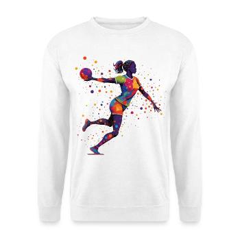 Handball Handballer Handball Trainer Fan Geschenk - Unisex Pullover - Weiß - Vorne