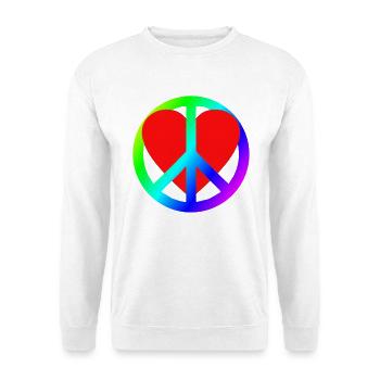 Herz Frieden Regenbogen Symbol - Unisex Pullover - Weiß - Vorne
