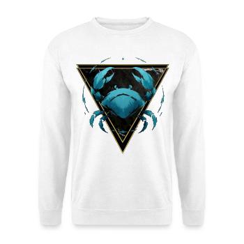 Wasserzeichen des Krebses – Tierkreis von Kék-Ina - Unisex Pullover - Weiß - Vorne