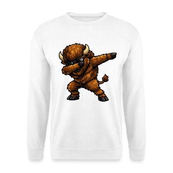 Dabbing Bison - Unisex Pullover - Weiß - Vorne