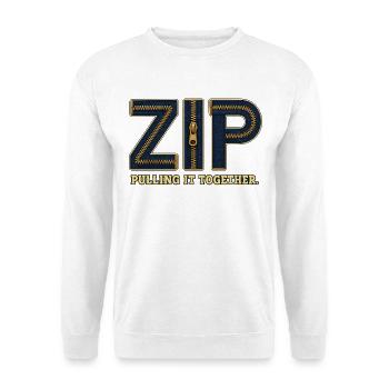 ZIP – Embrace Everything | A play on words with a castle - Unisex Sweatshirt - white - Front