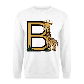 Giraffe Großbuchstabe B - Unisex Pullover - Weiß - Vorne