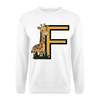 Giraffe Buchstabe F - Unisex Pullover - Weiß - Vorne