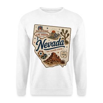 Nevada Silver State Vintage Las Vegas Aufkleber - Unisex Pullover - Weiß - Vorne
