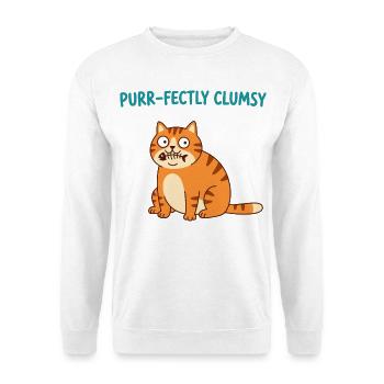 Purr-fekt Ungeschickte Katze - Unisex Pullover - Weiß - Vorne