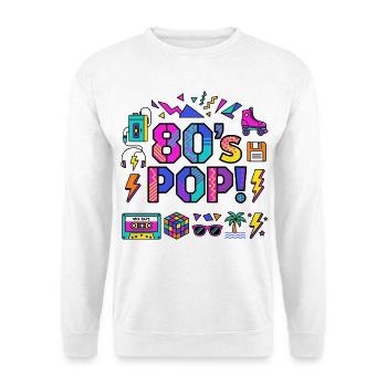 80er-Jahre-Neon-Pop-Vibe - Unisex Pullover - Weiß - Vorne