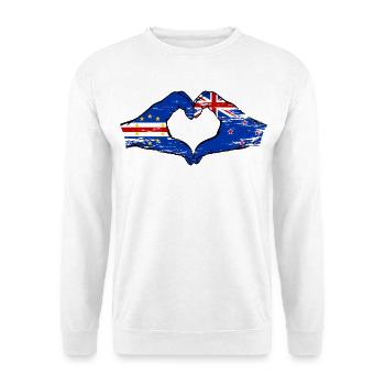 Mains du drapeau du Cap-Vert Nouvelle-Zélande en forme de cœur utilisées - Sweat-shirt Unisexe - blanc - Devant