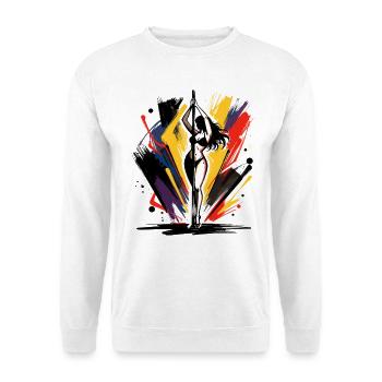 Pole Dance Kunst: Abstrakte Bunte Tänzerin - Unisex Pullover - Weiß - Vorne
