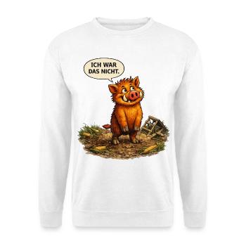 Lustiges Wildschwein T-Shirt – Ich war das nicht  - Unisex Pullover - Weiß - Vorne