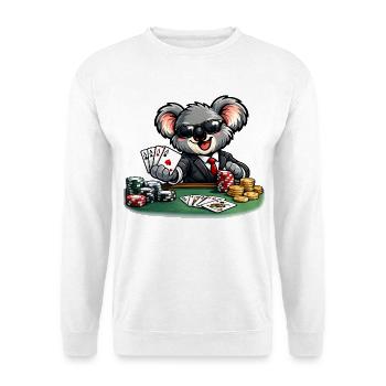 Cute koala playing poker - Unisex Sweatshirt - white - Front