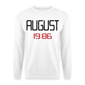 40. Geburtstag, August 1986 - Unisex Pullover - Weiß - Vorne