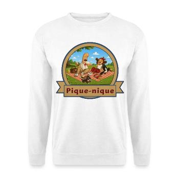Pique-nique de Kek & Ina - Sweat-shirt Unisexe - blanc - Devant