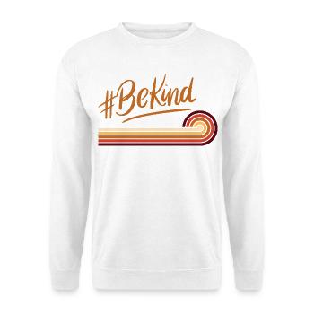 BeKind Retro Regenbogenstreifen - Unisex Pullover - Weiß - Vorne