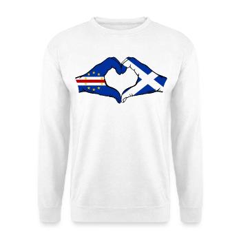 Kap Verde Schottland Flagge Hände Herzform - Unisex Pullover - Weiß - Vorne