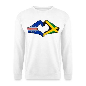 Kap Verde Jamaika Flagge Hände Herzform - Unisex Pullover - Weiß - Vorne